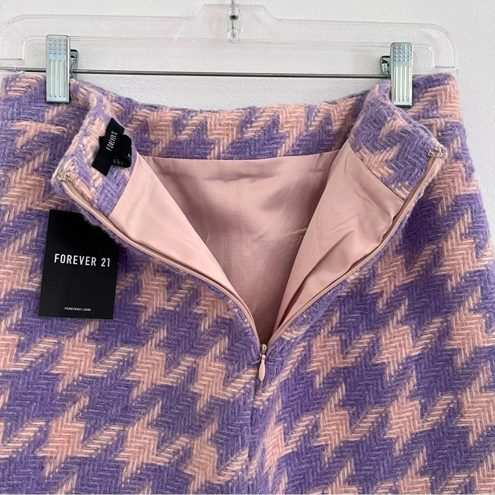 Forever 21 Tweed Skirt Purple and Pink Size Medium - Picture 7 of 12